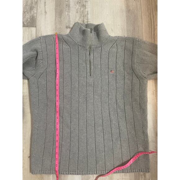 VTG Polo Jeans Ralph Lauren Gray 1/4 Zip Sweater Mens XL - Picture 7 of 9